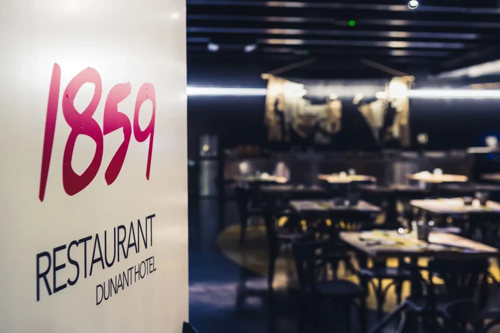 Pictured is the entrance to the restaurant