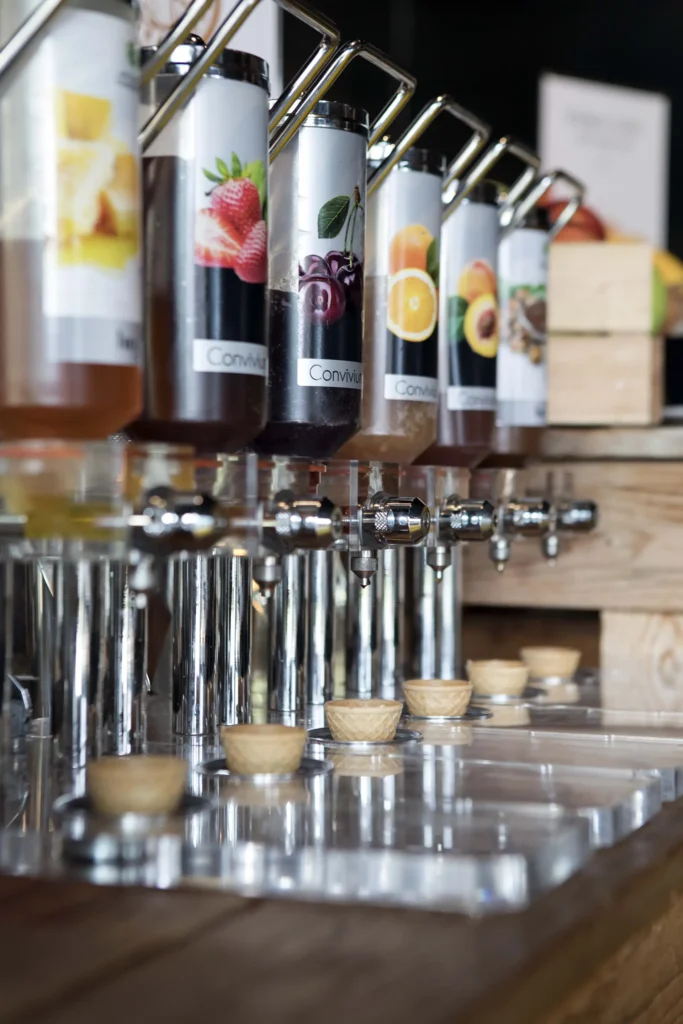 In the image the jam dispensers